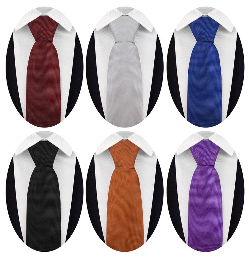 Adulove Men's Necktie Classic Silk Tie Woven Jacquard Neck Ties 6 PCS - Image 1